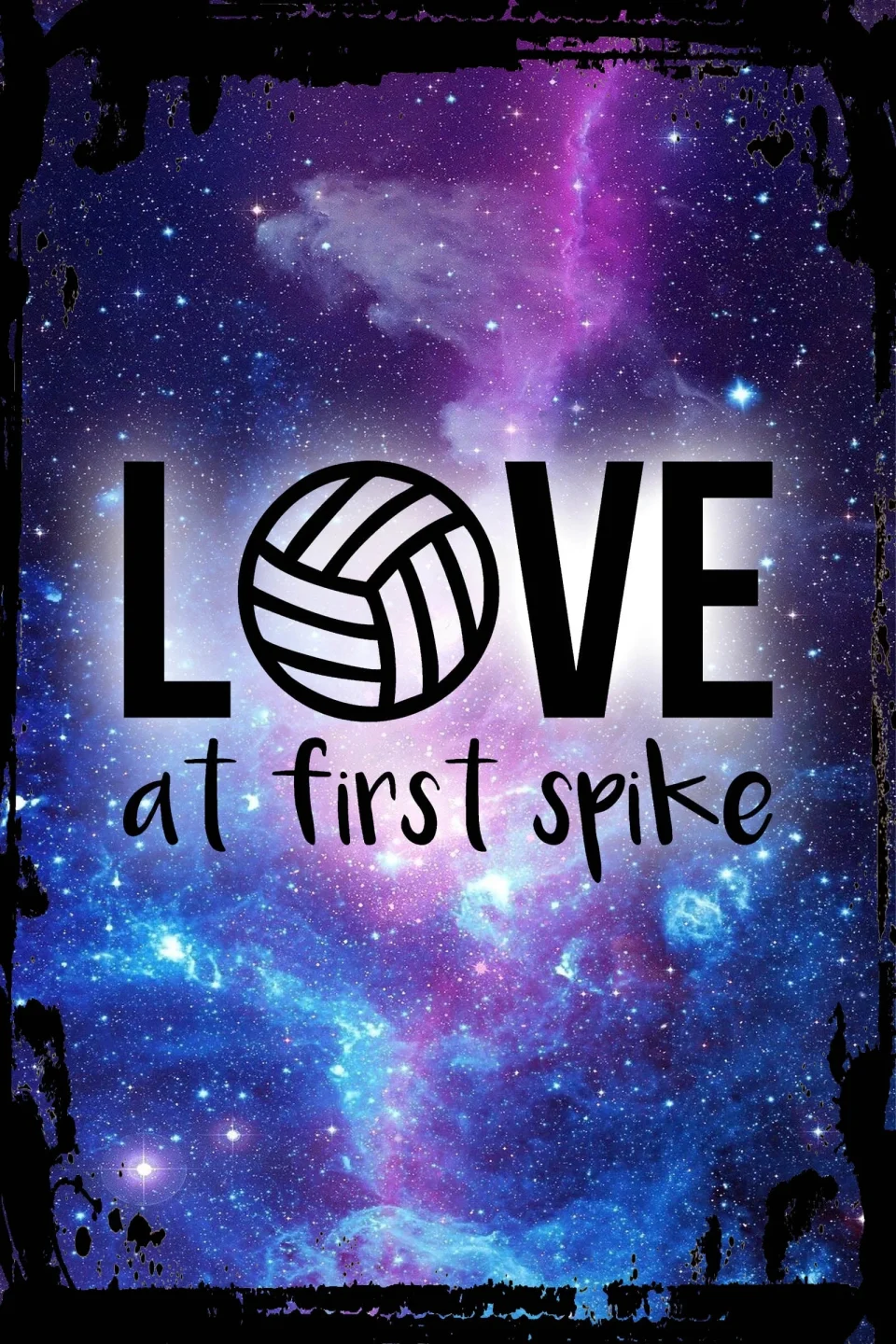 Safe Thickened Galaxy Inspirational Wall Art Love at first spike volleyball silhouette funny sports game Metal Wall Art Decor Funny Gift