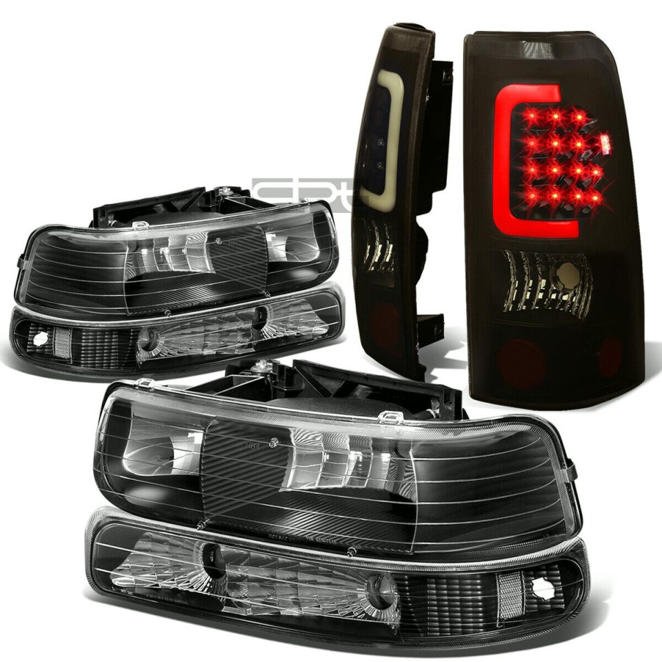 Natural 99-02 SILVERADO BLACK HEADLIGHT+CLEA