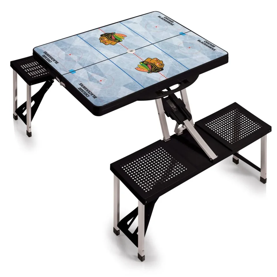 Cast Iron Multi-Purpose Chicago Blackhawks Portable Folding Picnic Table