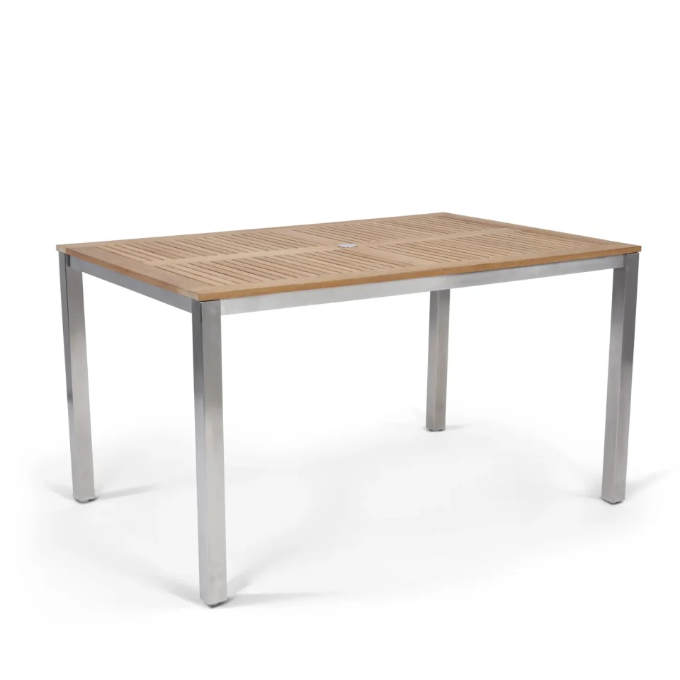 Natural Homestock African Artifacts Brown Wood Outdoor Dining Table