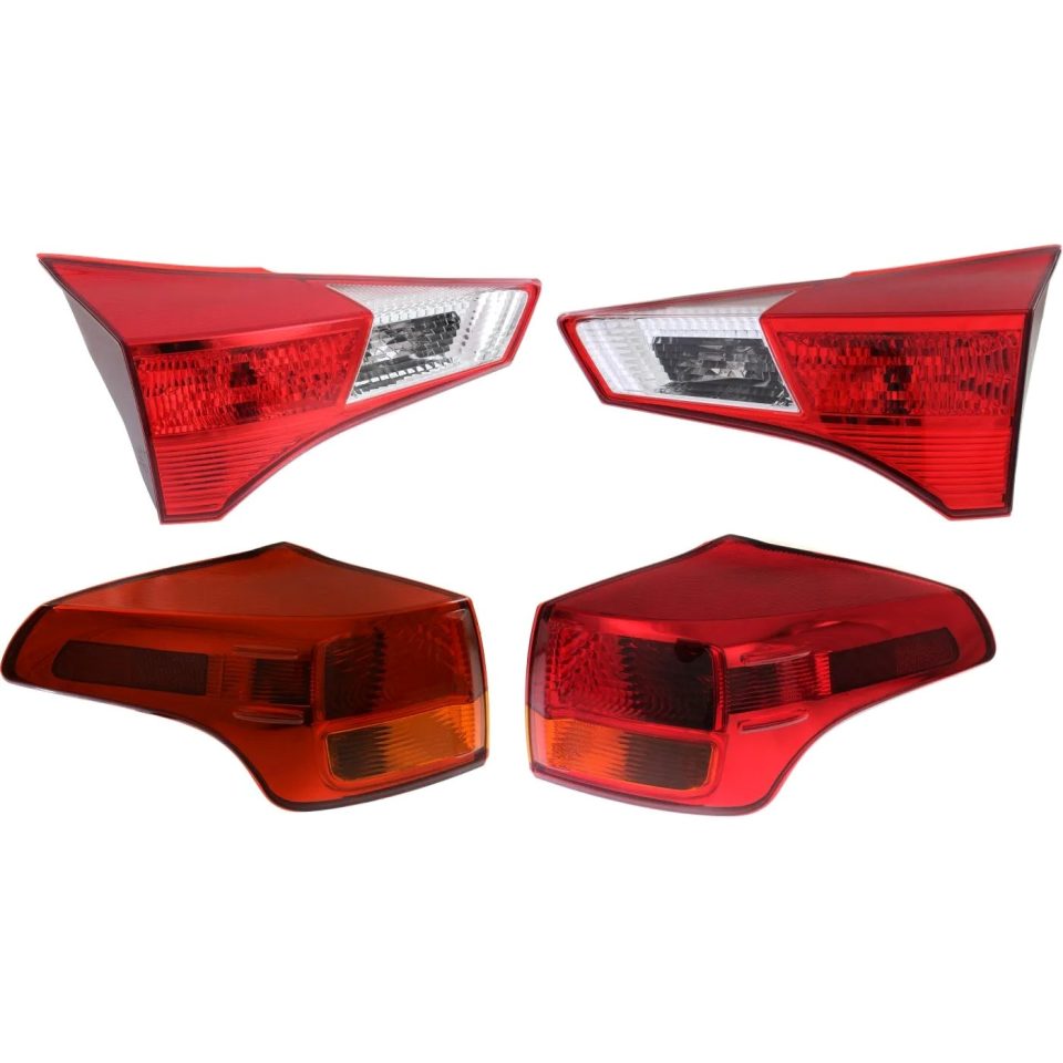 Select Silicone Tail Light For 2013-2015 Toyota RAV4 Driver and Passenger Side Inner and Outer