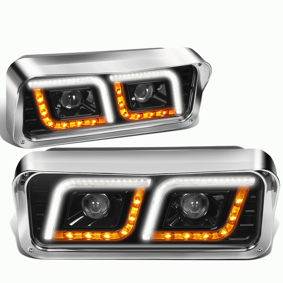 Eco-Friendly Polished LED DRL+Signal 81-19 Western Star 4800 Kenworth W900 Projector Headlight