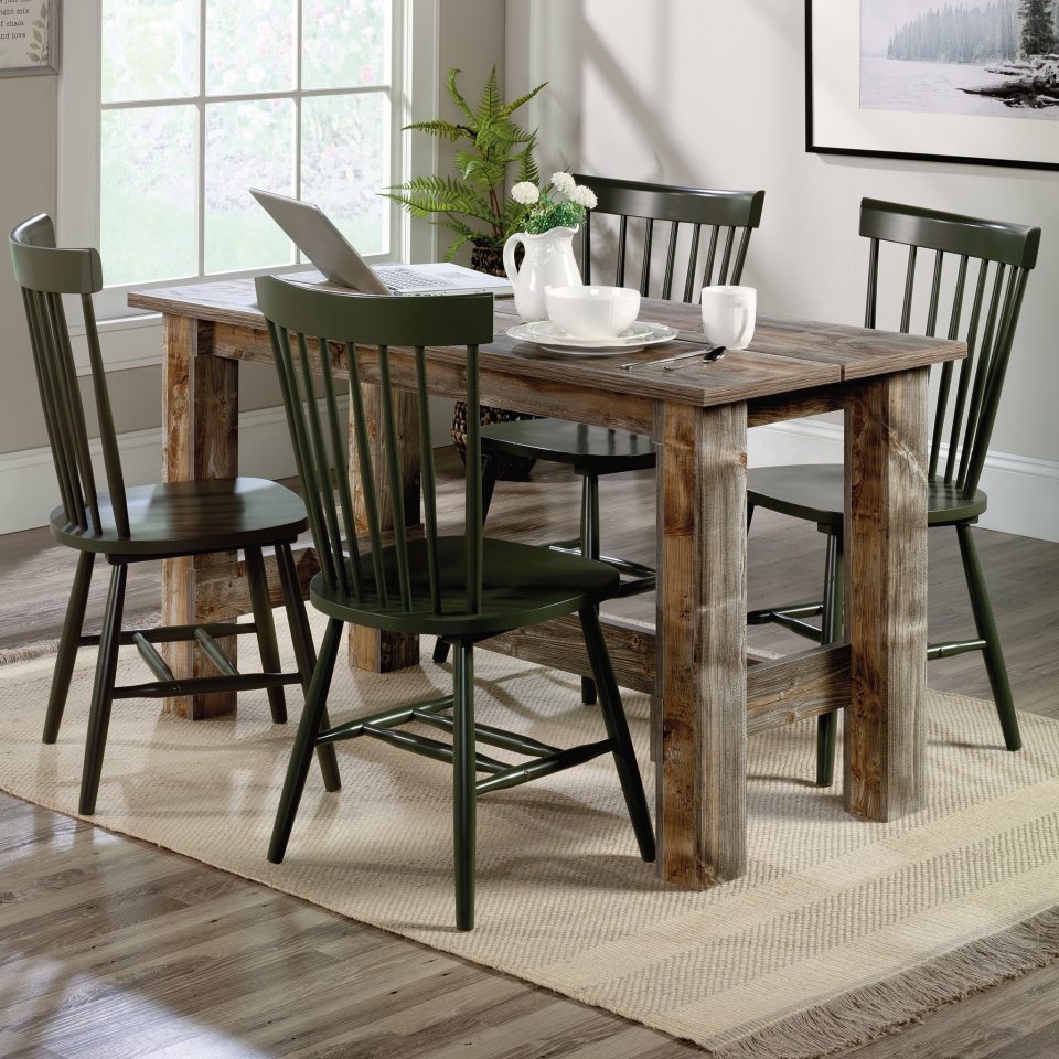 Eco-Friendly Kitchen Sauder Boone Mountain Kitchen/Dining Room Table in Rustic Cedar, Rustic Cedar Finish