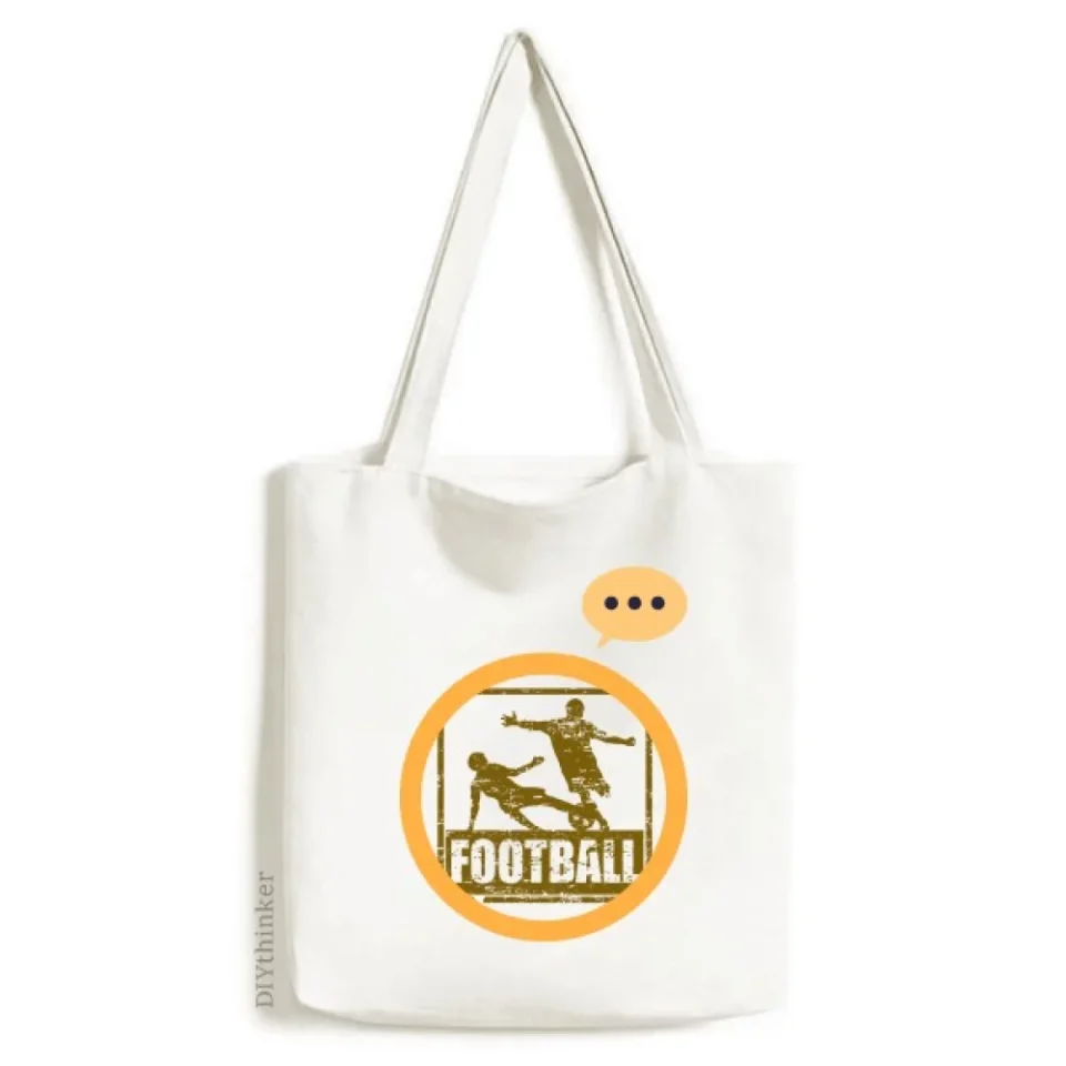 Core Brown Football Player Slide Tackle Expression Sack Canvas Tote Shoulder Bag