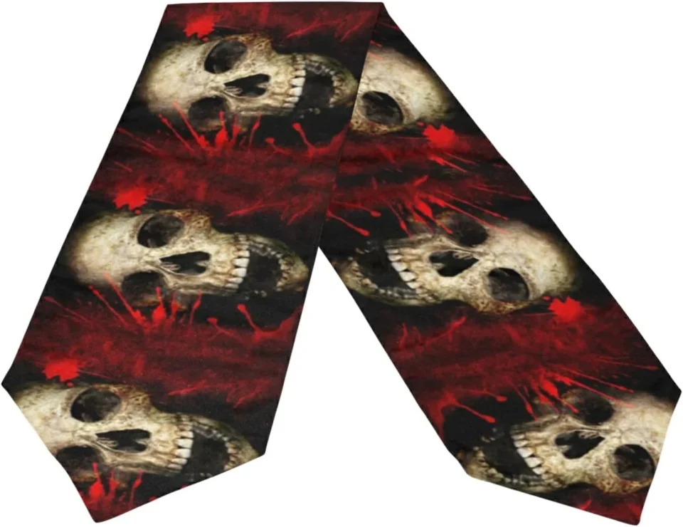 BPA-Free GZHJMY Double Sided Halloween Long Polyester Table Runner 13 x 90 Inches Halloween Table Cloth Cover Placemats for Kitchen Dinning Living Holiday Wedding Party Decor