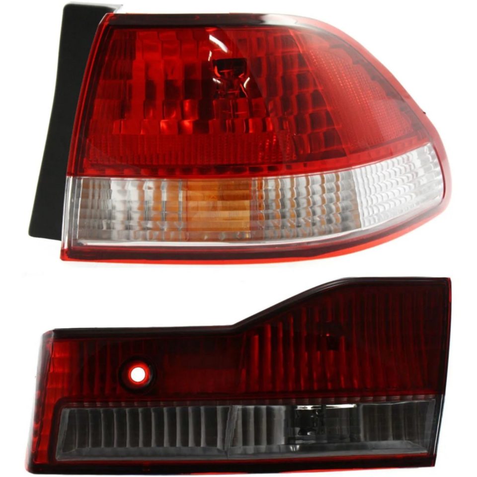 Eco-Friendly Tail Light Set For 2001-2002 Honda Accord Right Inner Outer Clear/Red Halogen