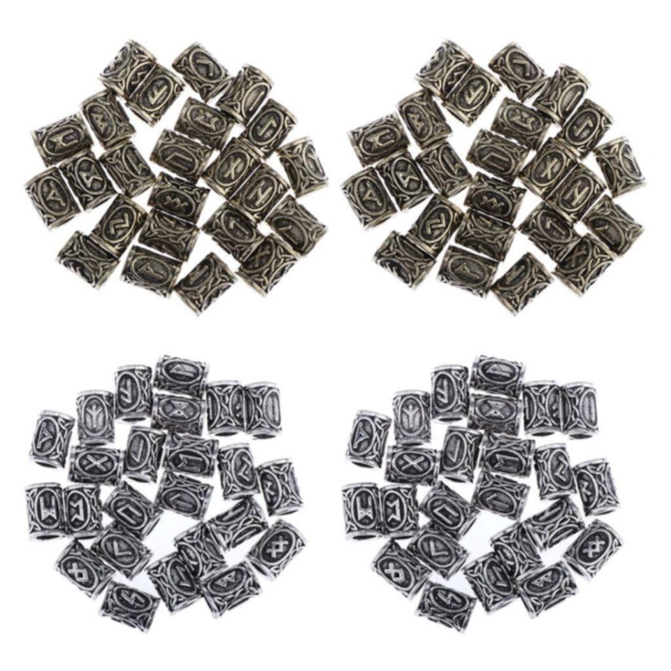 Kitchen Baking 96 Retro Runes Beads Nordic Hair Beard Pendants DIY Findings Crafts