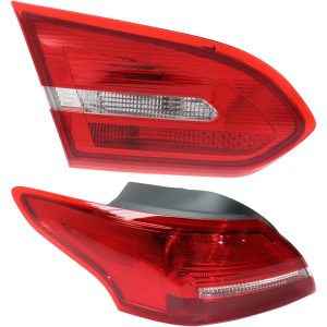 Cooking Tail Light Set For 2015-2018 Ford Focus Left Inner Outer Red Lens Halogen CAPA