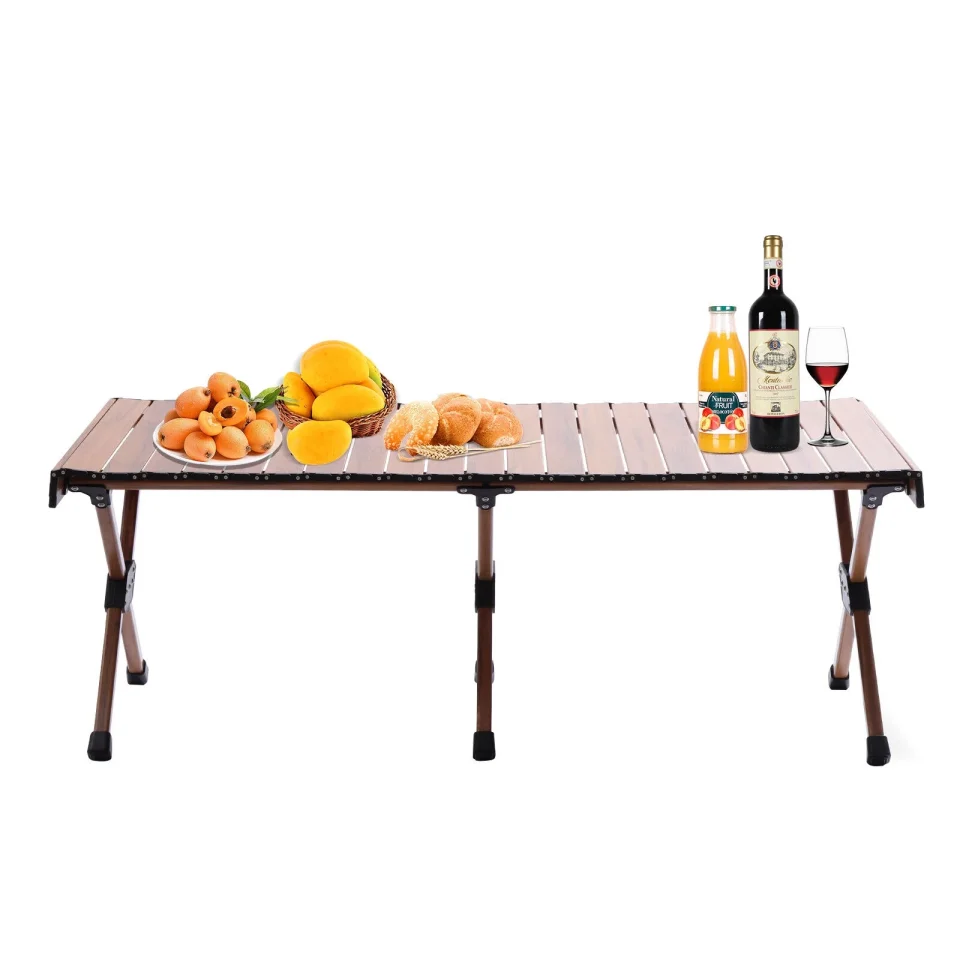 Easy-Clean Outdoor Portable Folding Aluminum Table Lightweight Camping Table with Bag