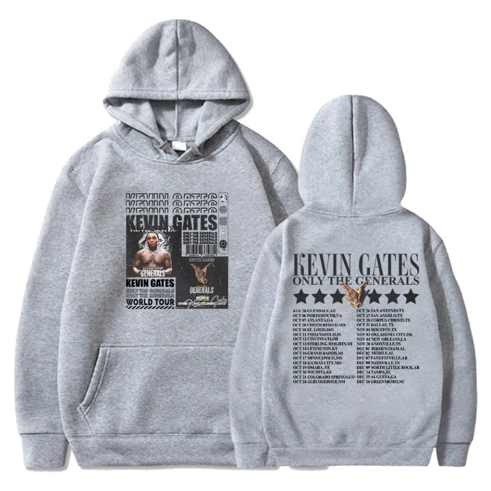Easy-Clean Kevin Gates Only The Generals Hoodie 2023 World Tour Fashion Streetwear Women Men Hooded Sweatshirt