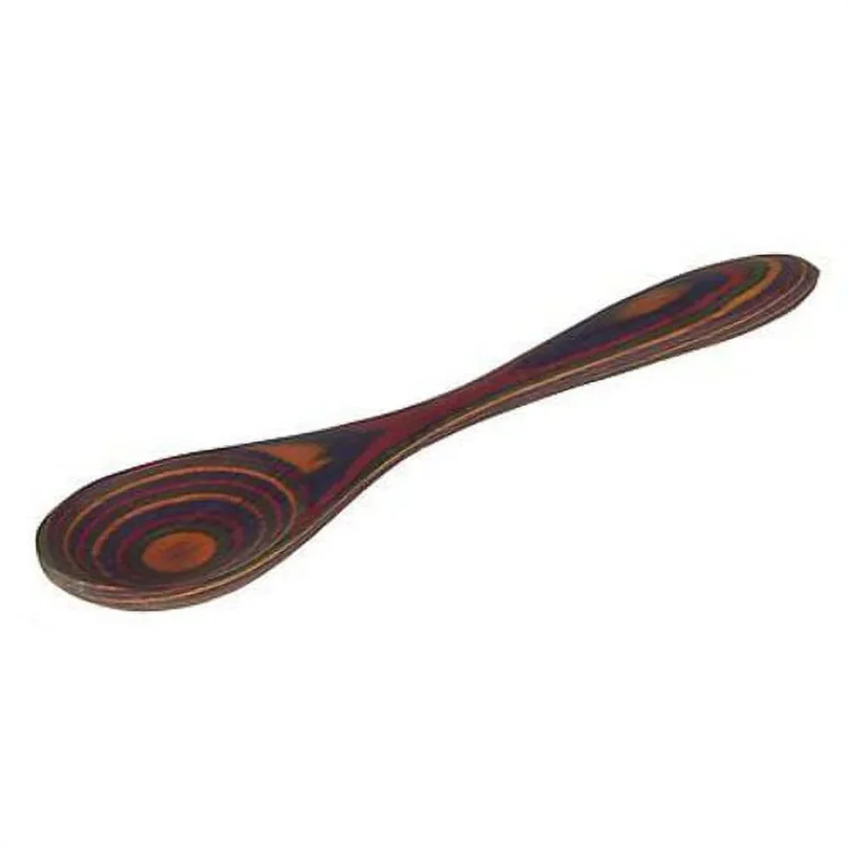Premium Natural Island Bamboo 8 Rainbow Pakkawood Small Wooden Soup / Cooking Spoon