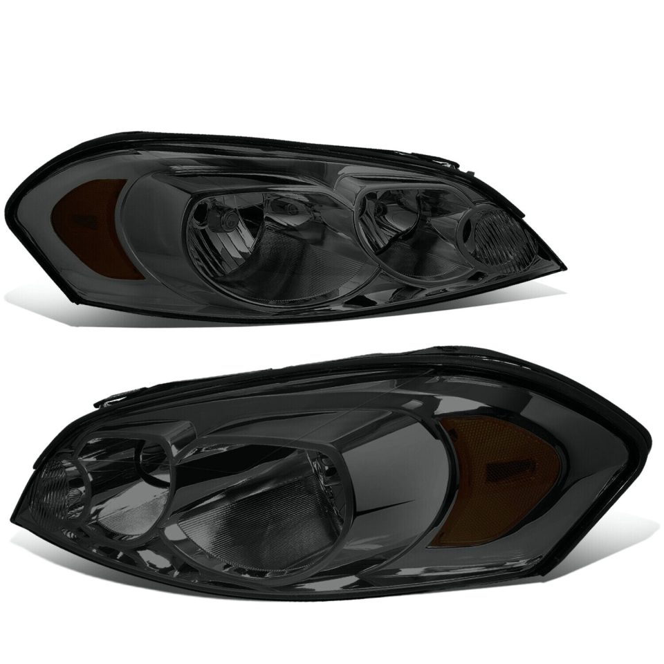 Natural Popular 2006-2016 Chevy Impala Smoked Housing Amber Corner Bumper Headlight/Lamp Set
