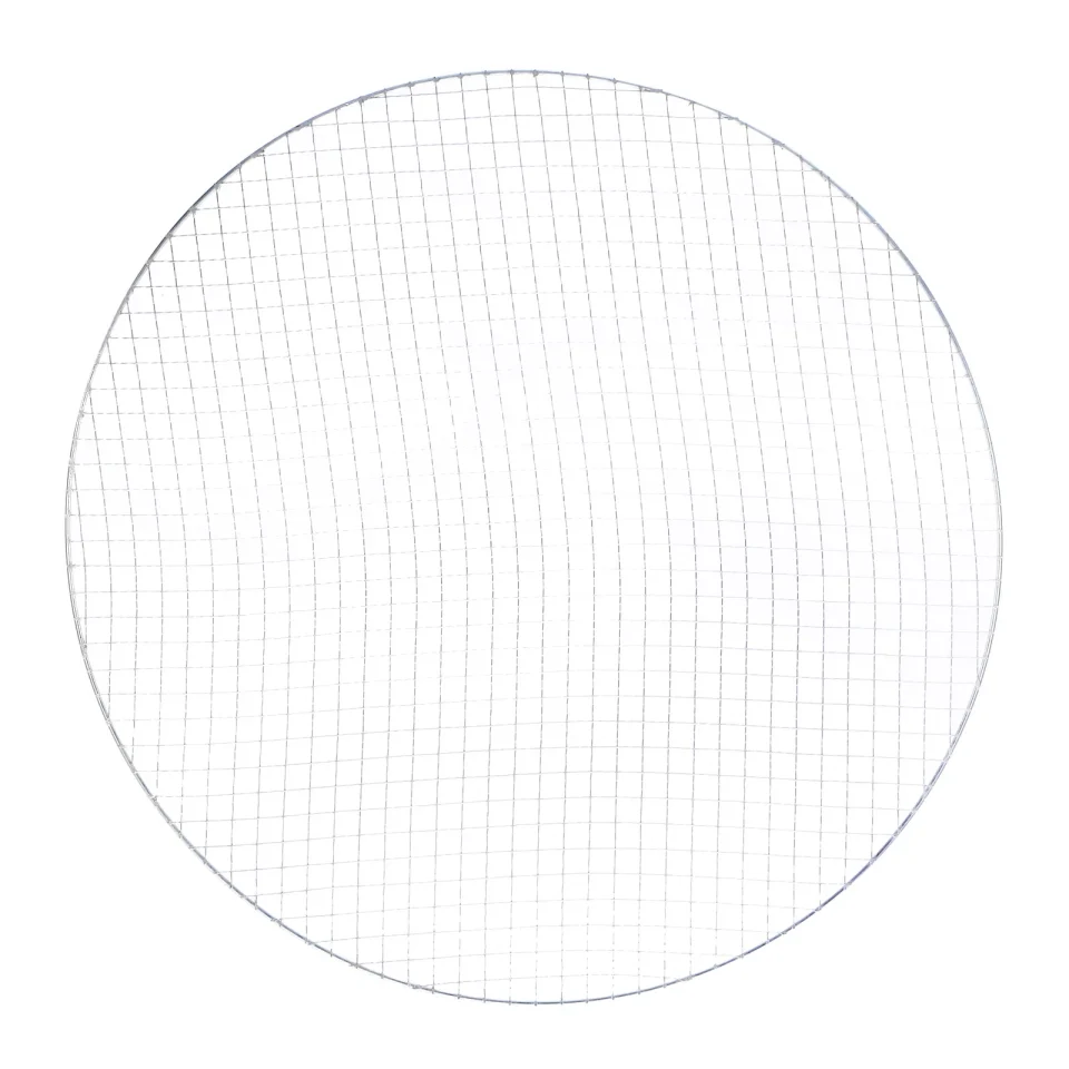 Durable Uxcell Round BBQ Grill Net 17.5 Dia Galvanized Iron Barbecue Mesh Mat for Baking Charcoal Grilling Roasting