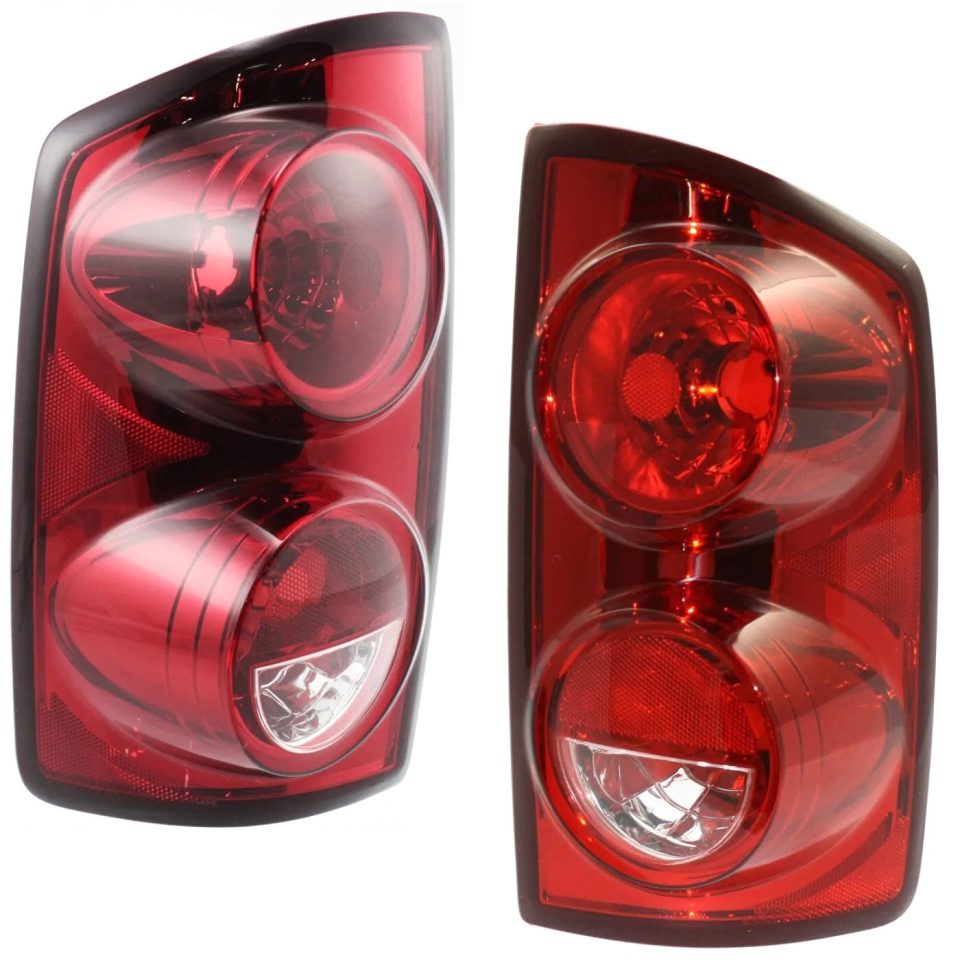 Prime Frosted Brake Taillight Taillamp Light Lamp Left & Right Pair Set for 07-09 Ram Truck
