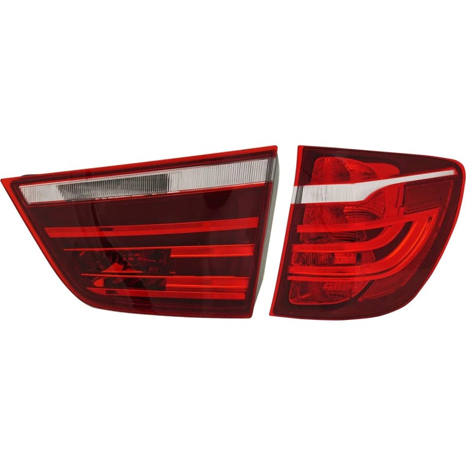 Select Kitchen Tail Light Set For 2011-2017 BMW X3 Right Inner and Outer Clear/Red Halogen