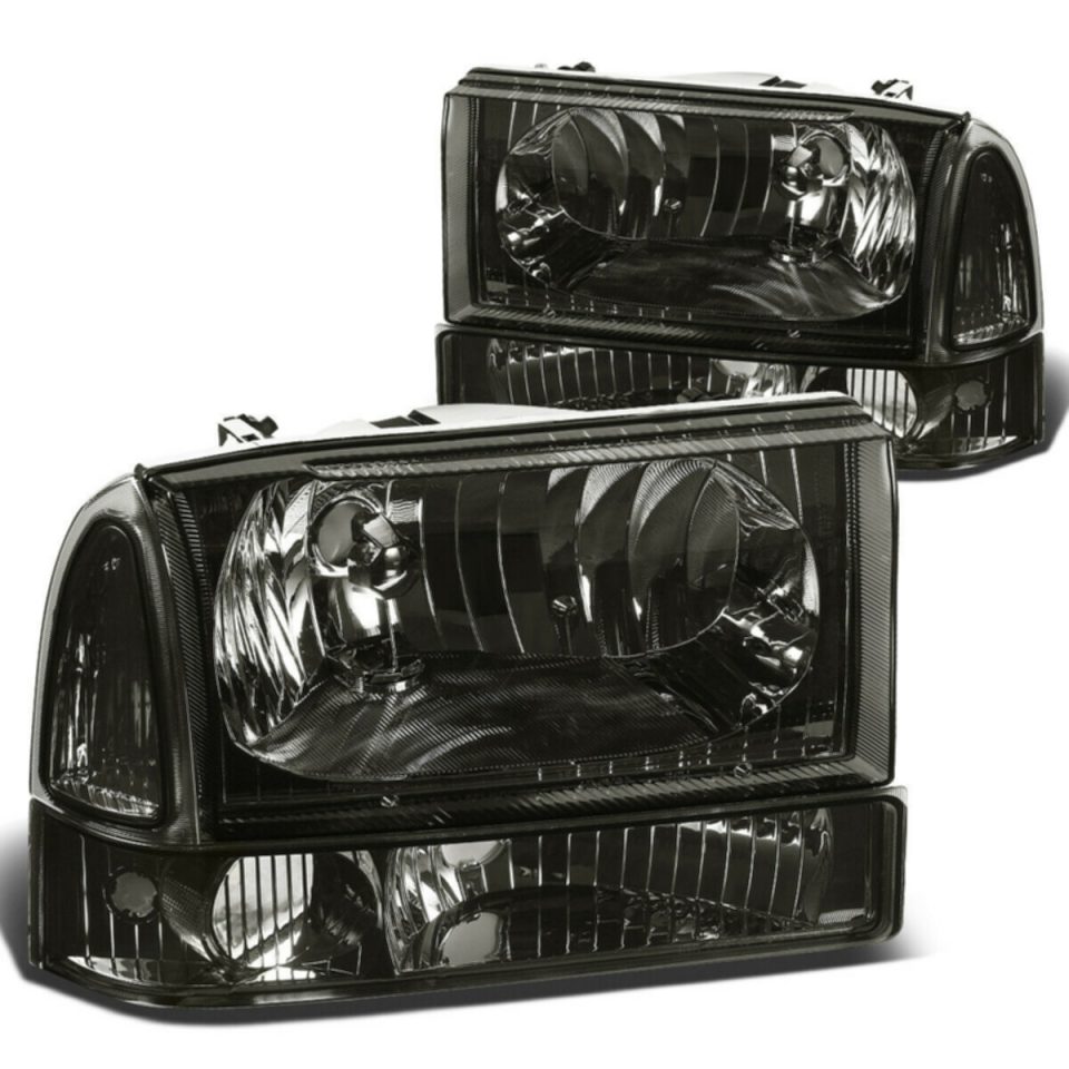 Food-Grade 1999-2004 d Super Duty Pair Smoked Housing Clear Side Headlight/Lamp Set