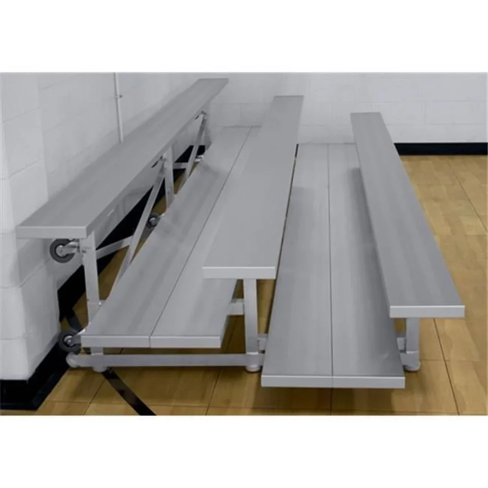 Long-Lasting Gared Sports Two Row Tip-N-Roll Spectator Bleacher Double Foot Planks