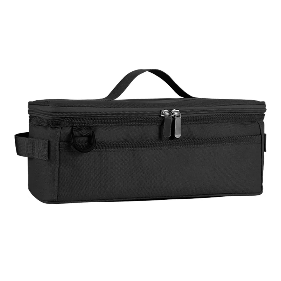 Outdoor Camping Cookware Storage Bag Organizer Multi Storage Outdoor Carrier Lightweight Smooth Zippers Case Handbag for Fishing BBQ Hiking Picnics Black
