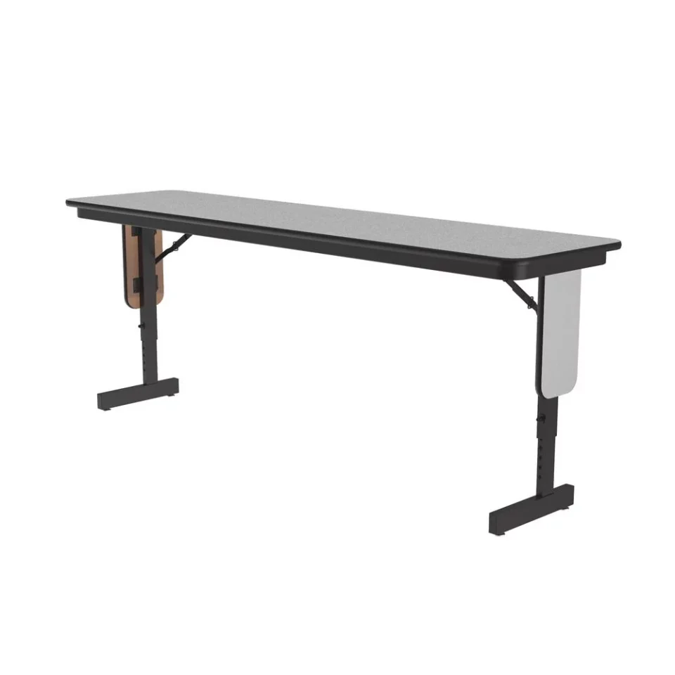 Non-Toxic Wooden Correll SP 18x72 Adjustable Height Metal/Wood Folding Seminar Table in Gray