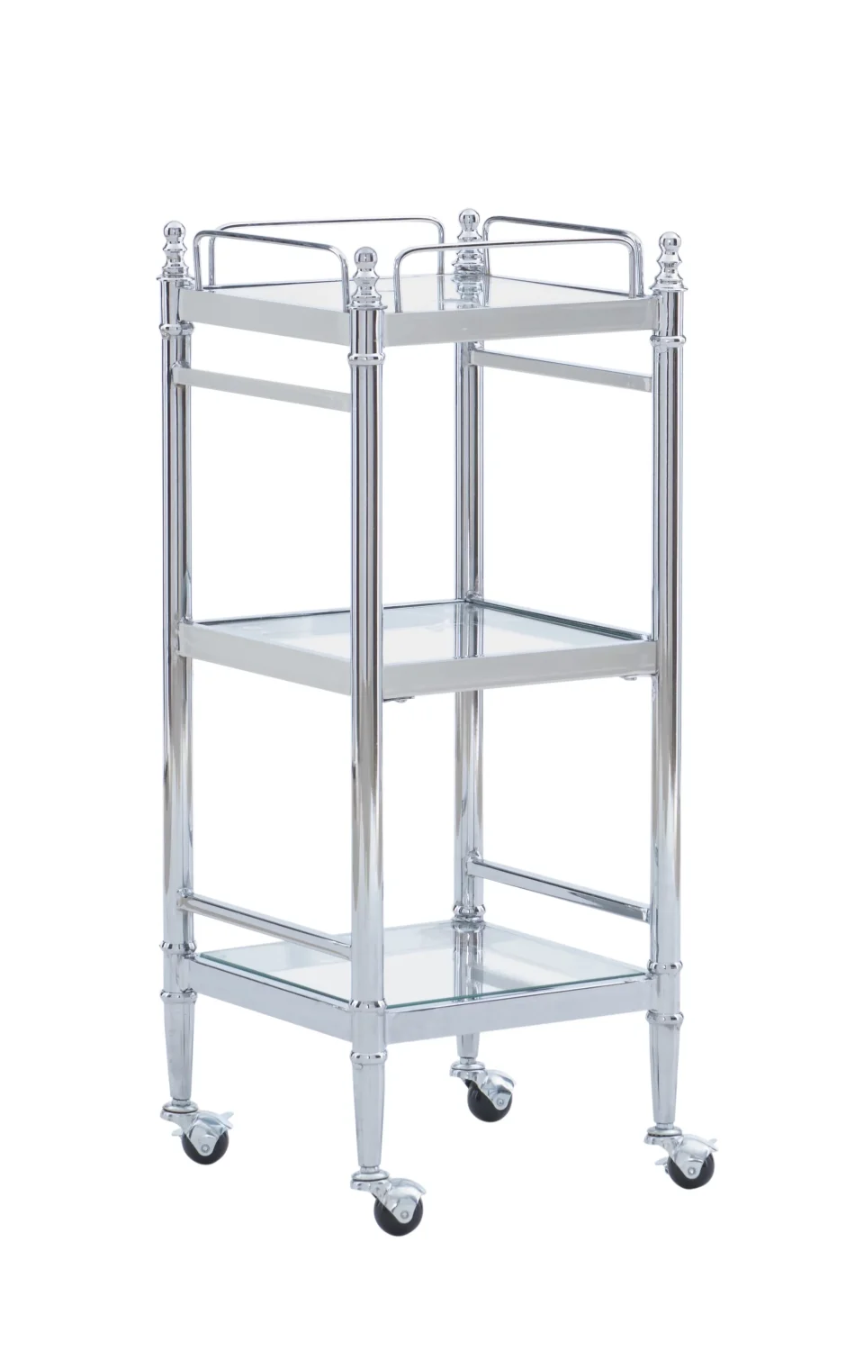 Multi-Purpose Linon Pinnacle Bathroom Storage Cart, Chrome Finish