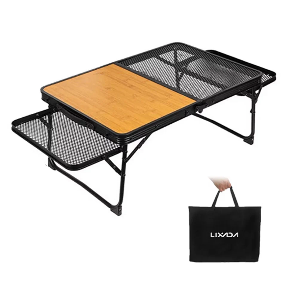 Essential Prime Lixada Folding Camping Table Lightweight Picnic Cooking Station for Convenient Food Prep