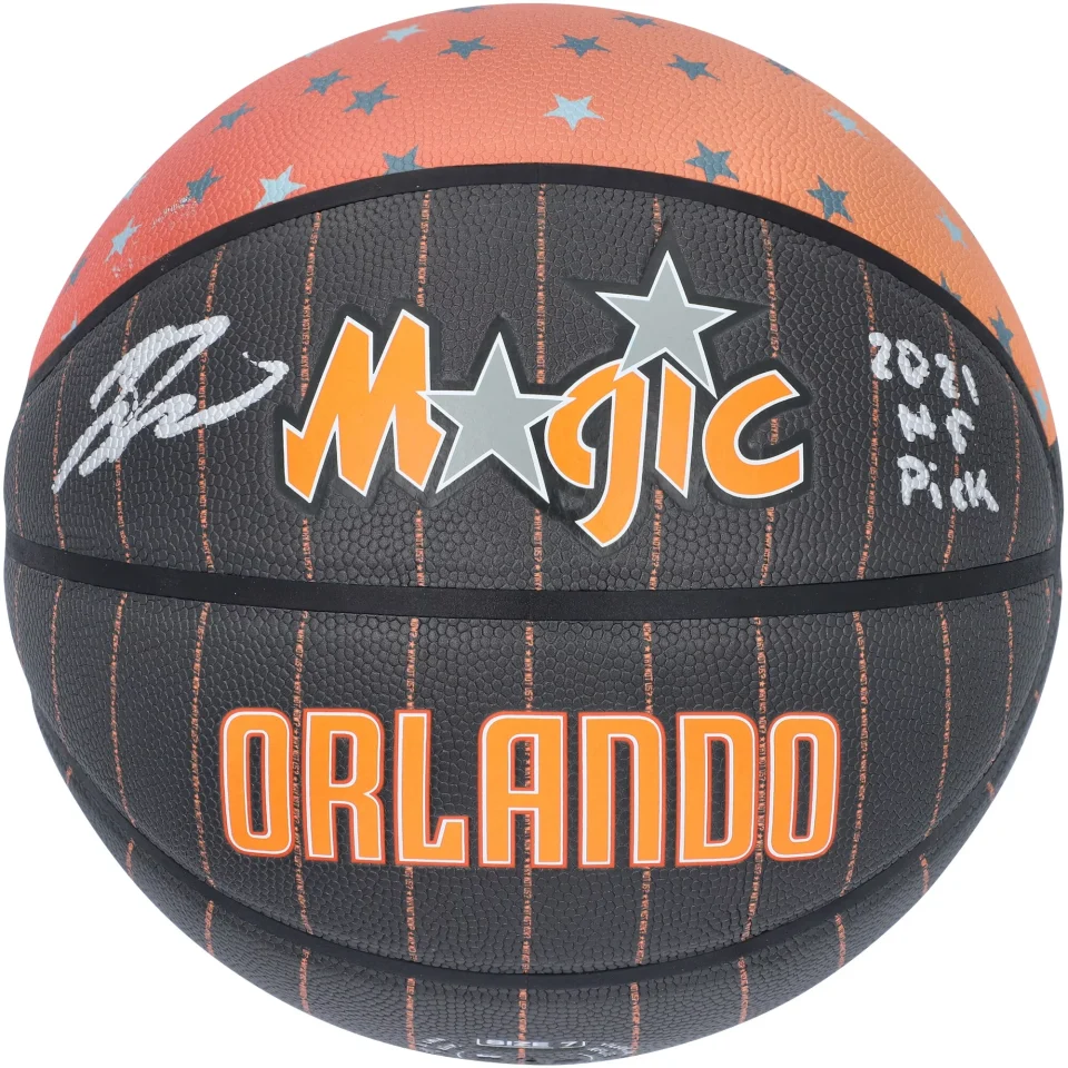 Core Jalen Suggs Orlando Magic Autographed Wilson City Edition Collectors Basketball with 2021 #5 Pick Inscription - Fanatics Authentic Certified