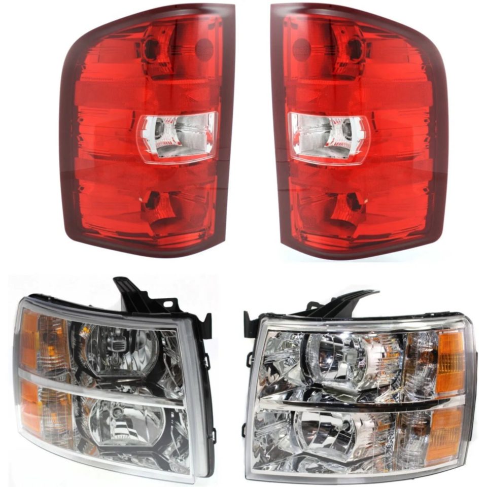 Healthy Headlight Kit For 2007-2013 Silverado 1500 LR 07-14 2500 HD 3500 HD Clear Lens