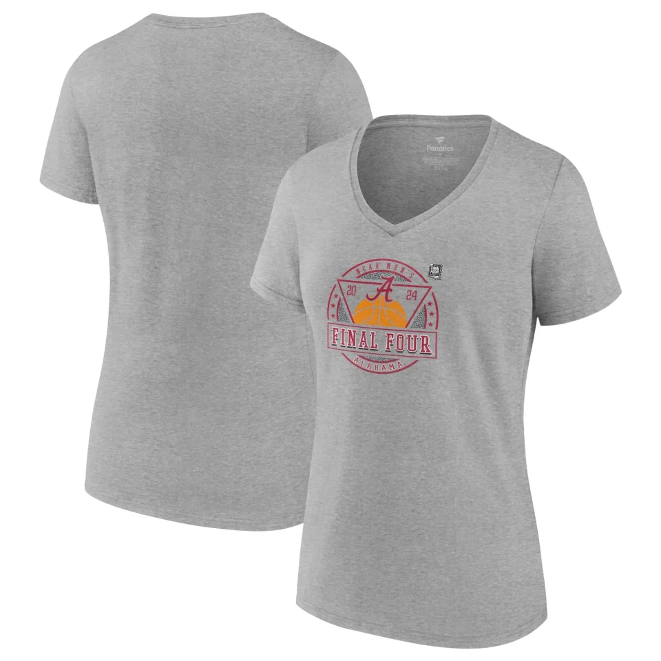 Lightweight Cooking Women's Fanatics Branded Gray Alabama Crimson Tide 2024 NCAA Men's Basketball Tournament March Madness Final Four