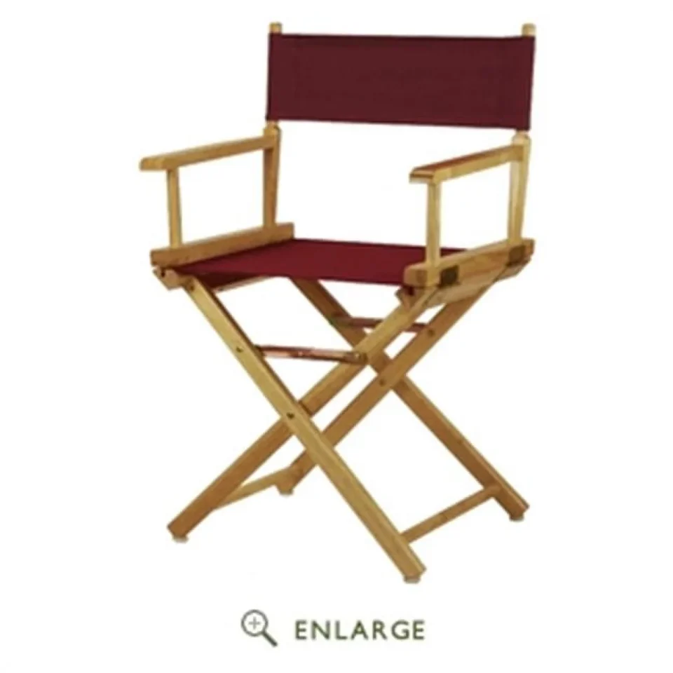 Natural Frosted 200-00-021-48 18 in. Directors Chair Natural Frame with Burgundy Canvas
