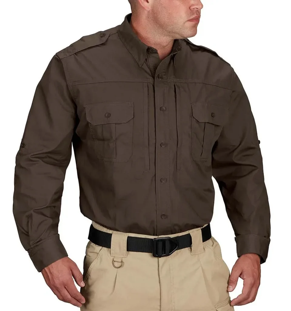 Select Office Propper Men's Shirt ﾨC Long Sleeve-XXLR-Sheriffs Brown