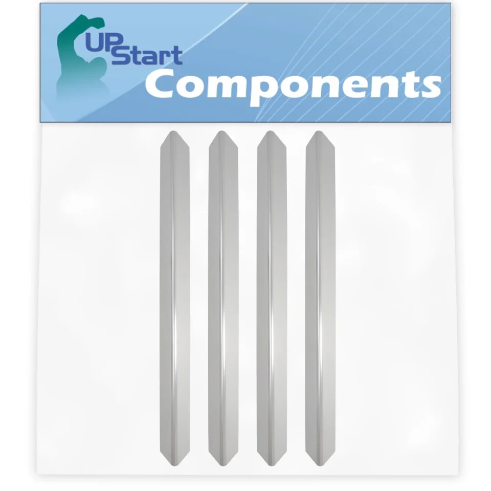 Space-Saving 4-Pack BBQ Grill Heat Shield Plate Tent Replacement Parts for Weber 3741301 - Compatible Barbeque Stainless Steel Flame Tamer, Guard, Deflector, Flavorizer Bar, Vaporizer Bar, Burner Cover 24 1/2