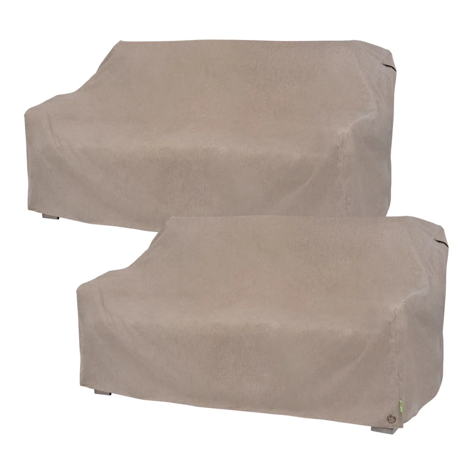 Office Space-Saving Modern Leisure Garrison Waterproof Patio Loveseat Cover, 2-Pack, 66L X 40W X 39H, Sandstone