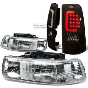Non-Toxic Lightweight 99-02 SILVERADO CHROME CRYSTAL HEADLIGHT+BLAC