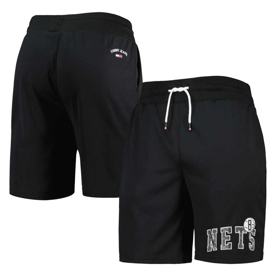 Wooden Bamboo Men's Tommy Jeans Black Brooklyn Nets Mike Mesh Basketball Shorts