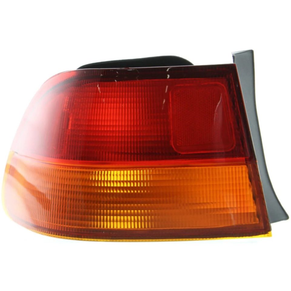 Glass Top-Rated Halogen Tail Light For 1996-1998 Honda Civic Coupe Left Outer Amber & Red Lens