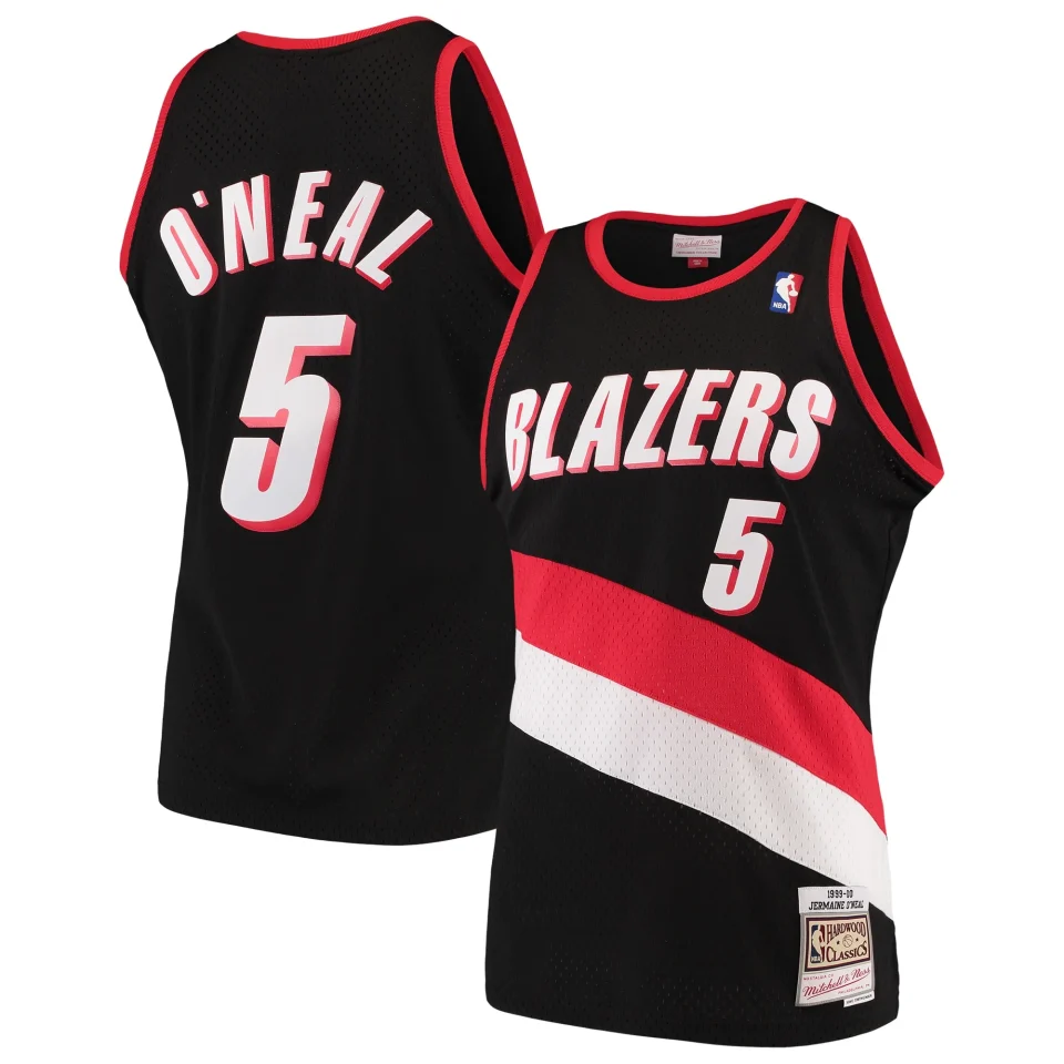 Clear Men's Mitchell & Ness Jermaine O'Neal Black Portland Trail Blazers 1999/00 Hardwood Classics Swingman Jersey