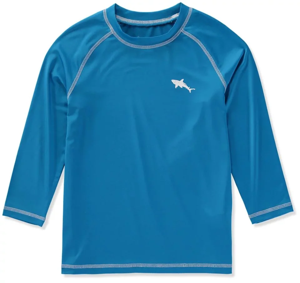 Non-Toxic Big Chill Boys 2T-18 Shark Rash Guard Short Sleeve Long Sleeve Rashguard Swim Shirt UPF 50+