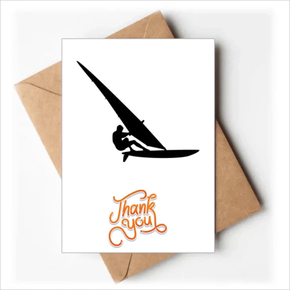 Lightweight Value Sports Surfing Sailboat Player Thank You Cards Envelopes Blank Note
