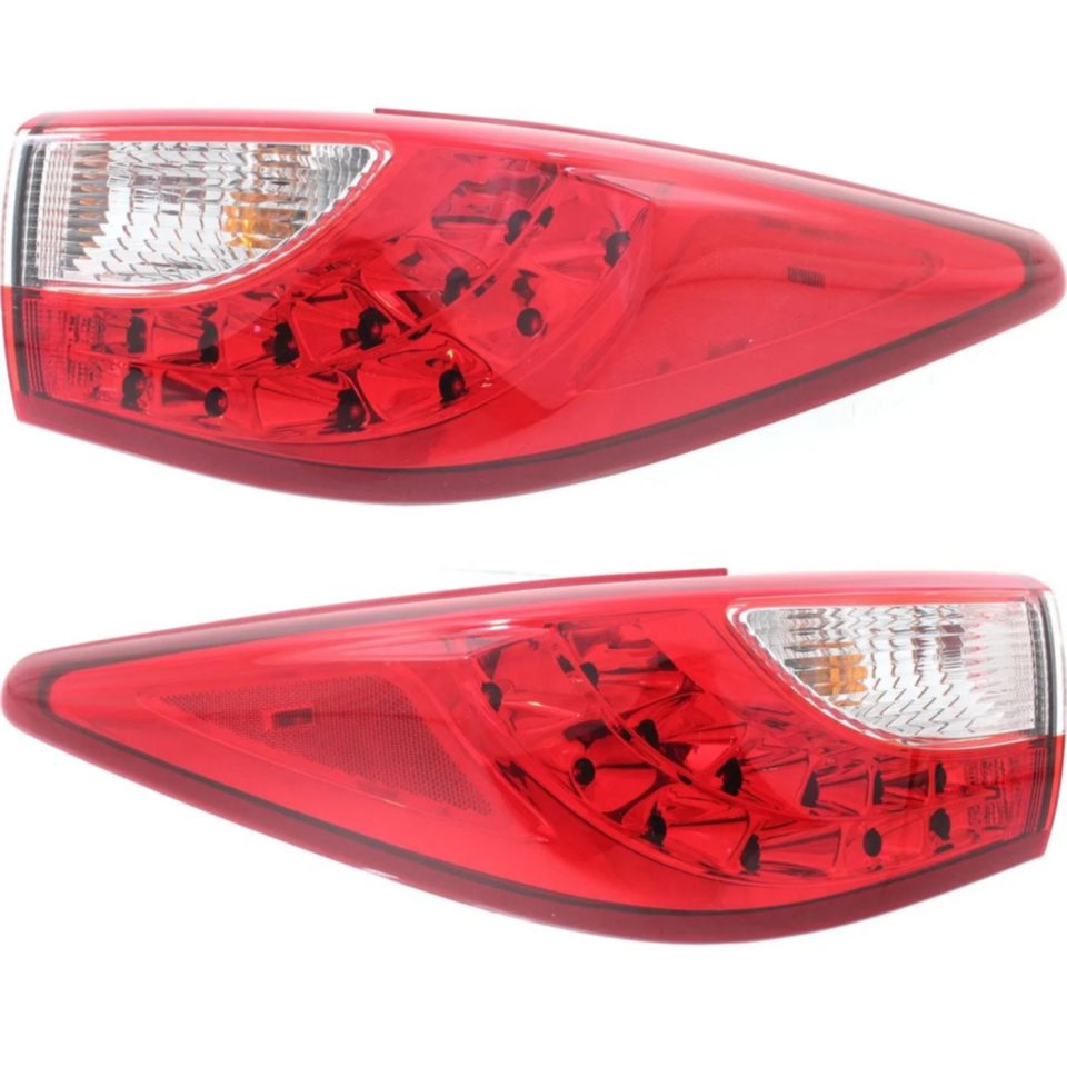 Safe Upgraded Tail Light Set For 2013 Infiniti JX35 14-15 QX60 Left Right Clear/Red Halogen