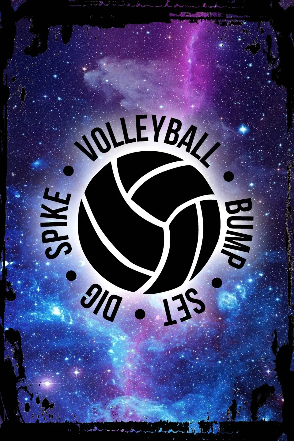Value Galaxy Inspirational Wall Art Volleyball bump set dig spike silhouette circle sports love Metal Wall Art Decor Funny Gift