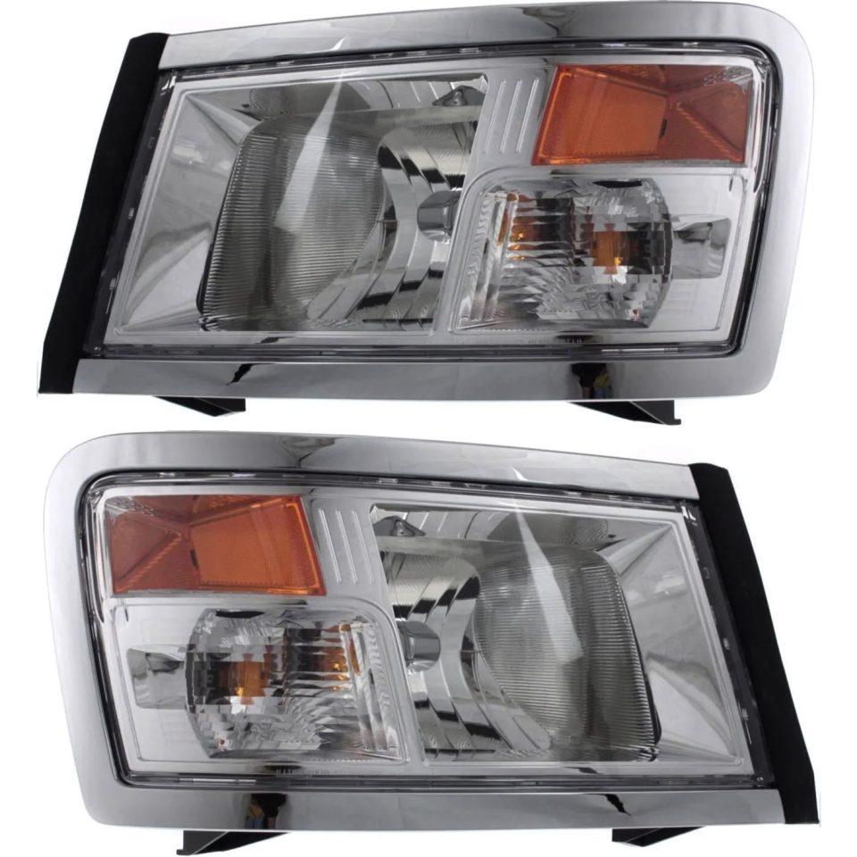 Easy-Clean Headlight For 2008-2011 Dodge Dakota Driver and Passenger Side With Black Bezel