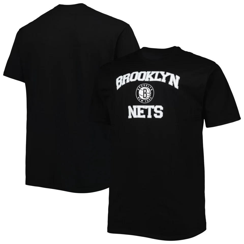 Glass Men's Black Brooklyn Nets Big & Tall Heart & Soul T-Shirt